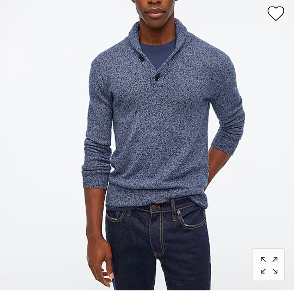 NWT shawl-collar men’s J. Crew lambswool sweater. Size large.